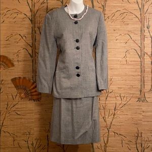 Gloria Vanderbilt Hounsdtooth Career Suit Grey